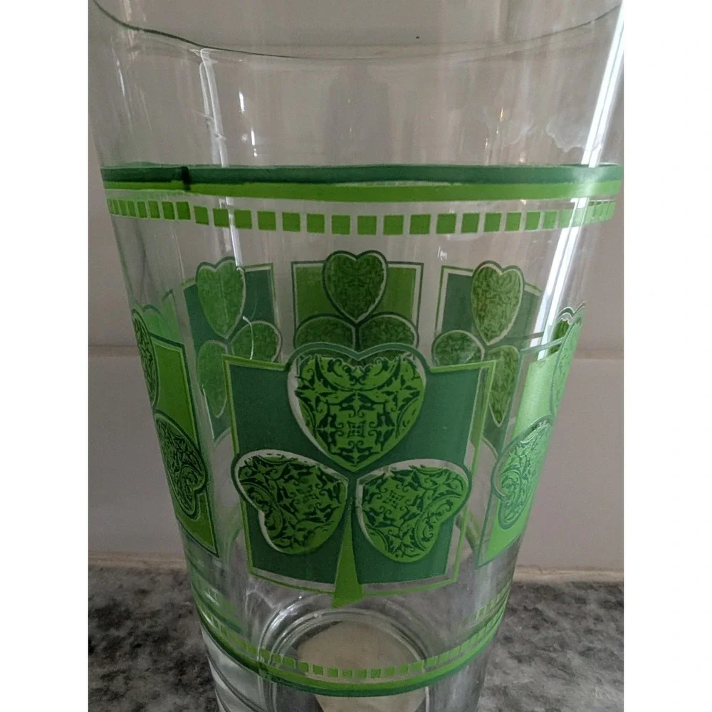 Vintage Green‎ Shamrock Tumbler 16oz St. Patrick's Day Replacement Glass